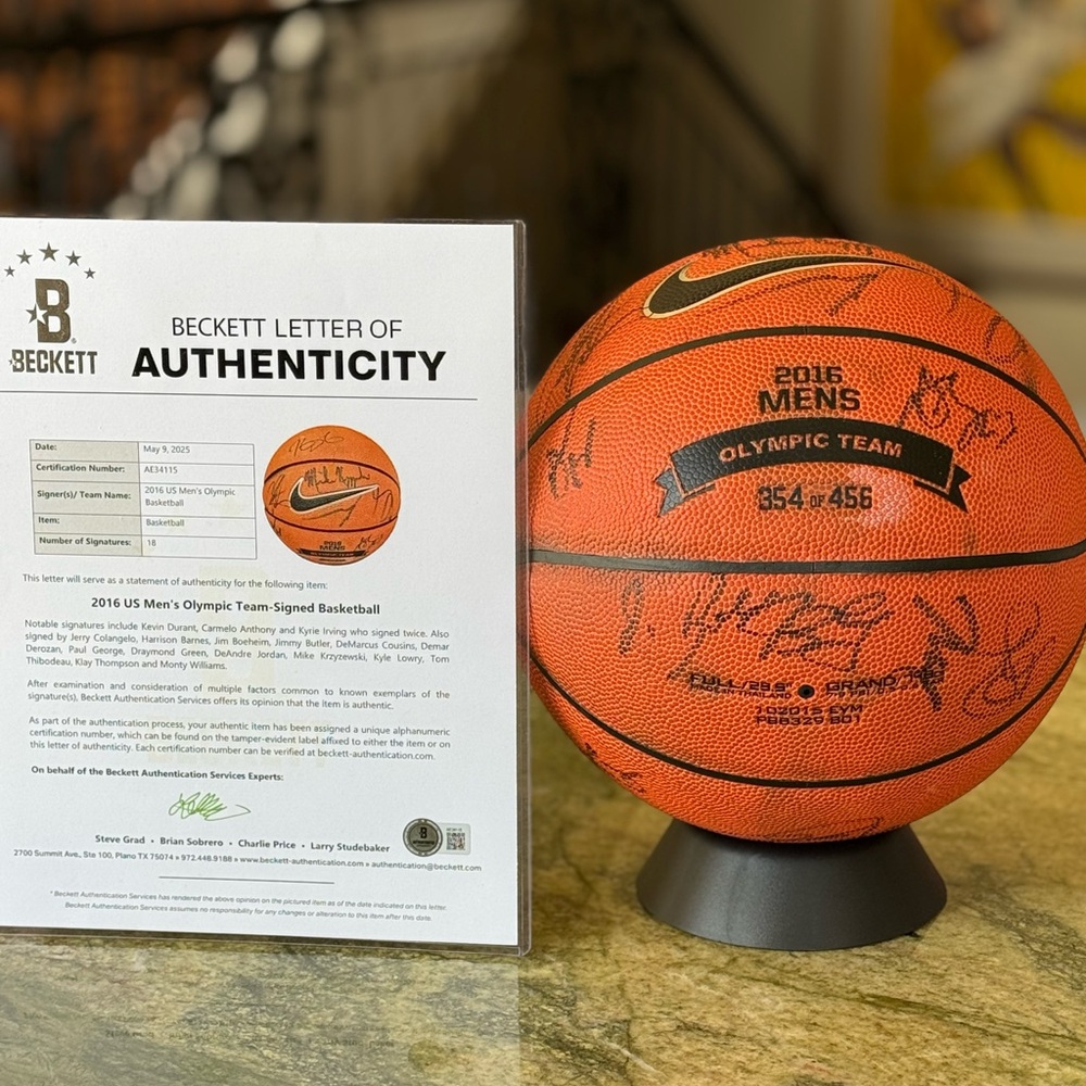 2016 US Men’s Olympic Team Signed Basketball Gold Medal Winners LE 354/456